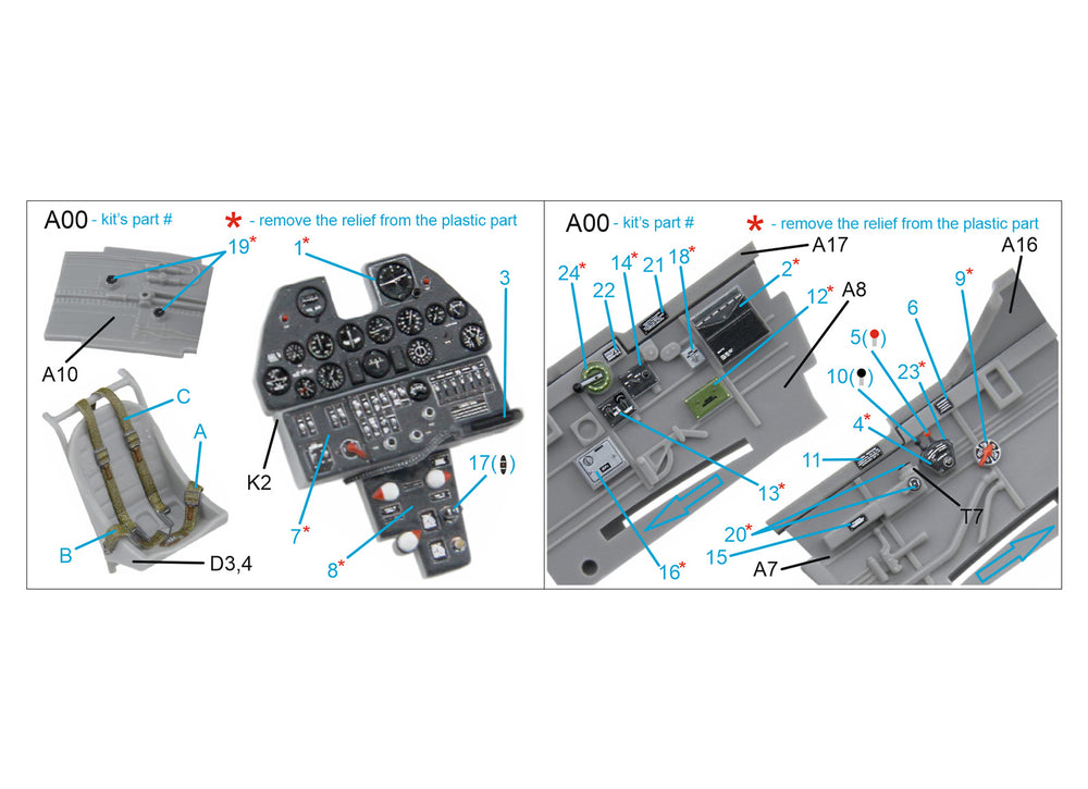 Quinta Studio QD48317 1:48 P-40E/K Kittyhawk 3D Interior Decal