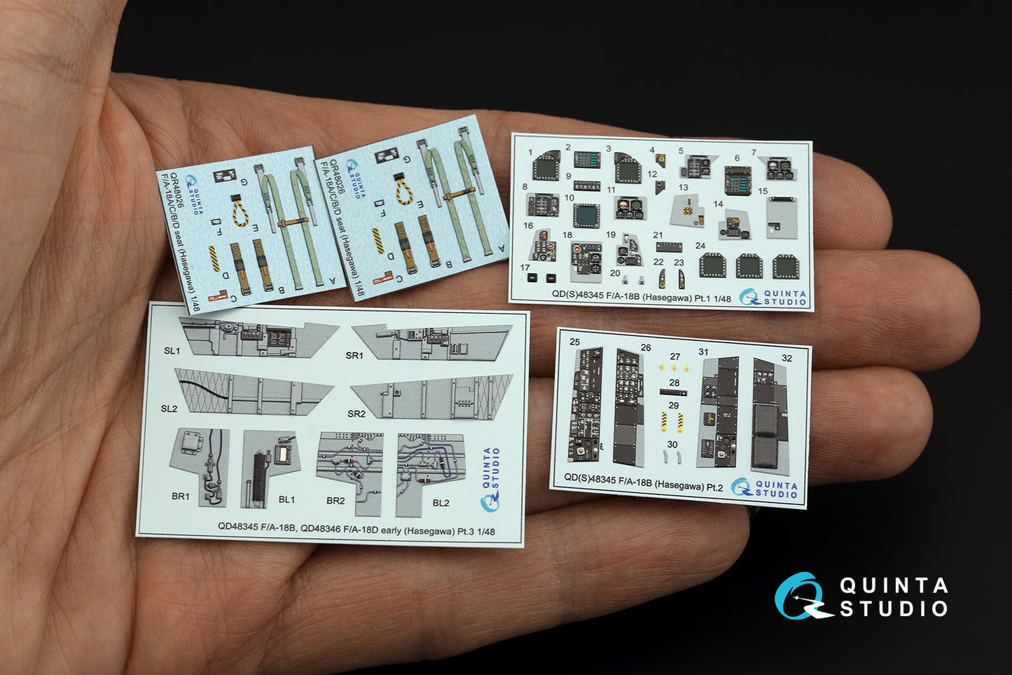 Quinta Studio QD48345 1:48 Boeing F/A-18B 3D-Printed Interior Decals