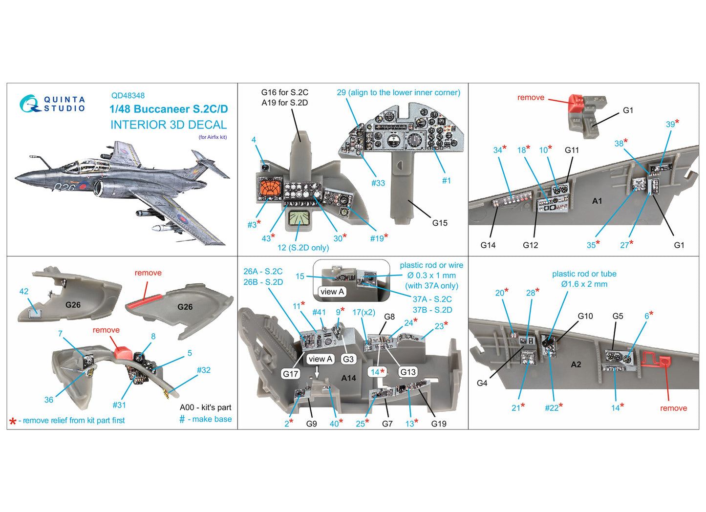 Quinta Studio QD48348 1:48 Buccaneer S.2C/D 3D Interior Decal