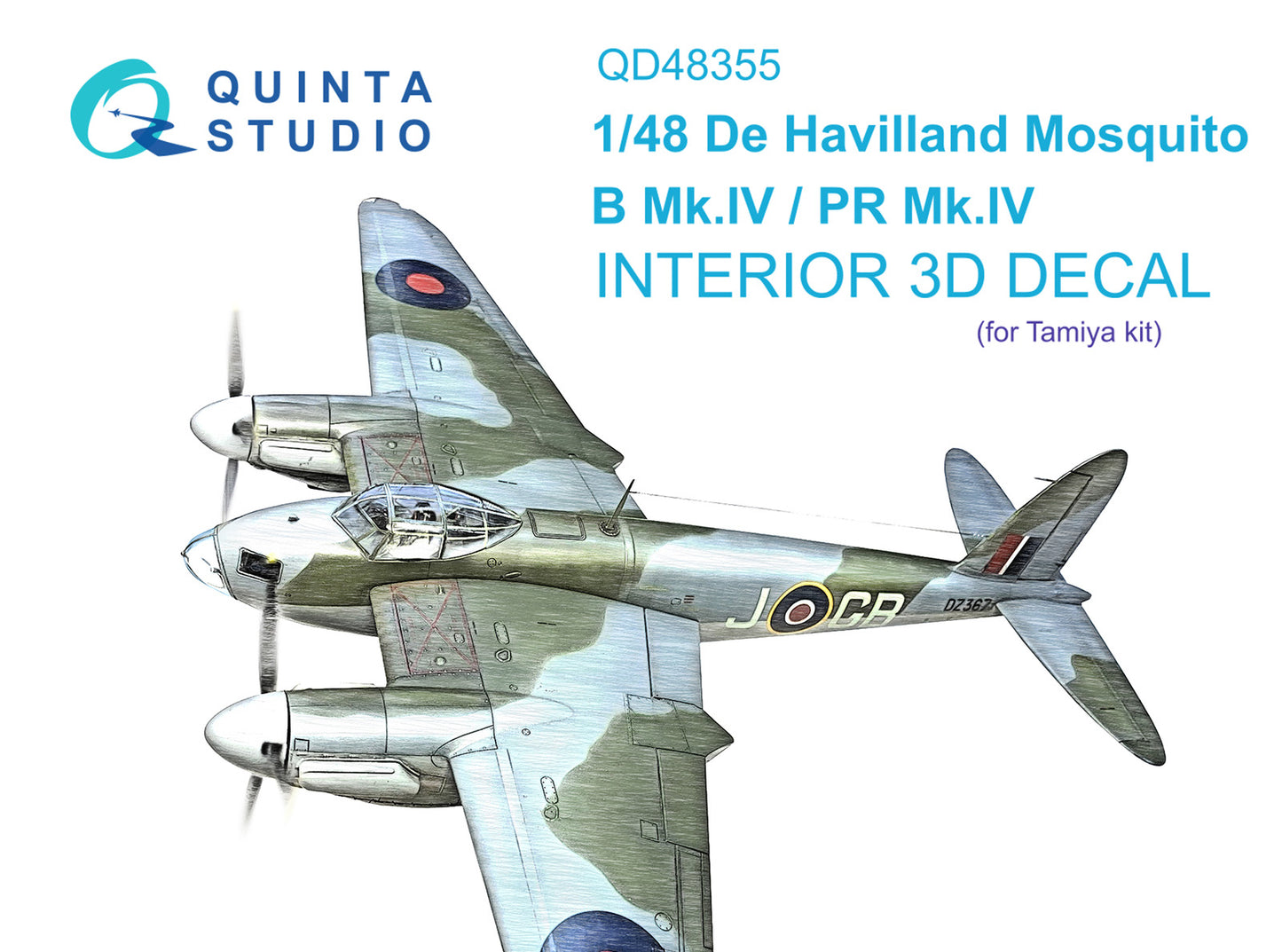 Quinta Studio QD48355 1:48 DH Mosquito B/PR Mk.IV 3D Interior Decal