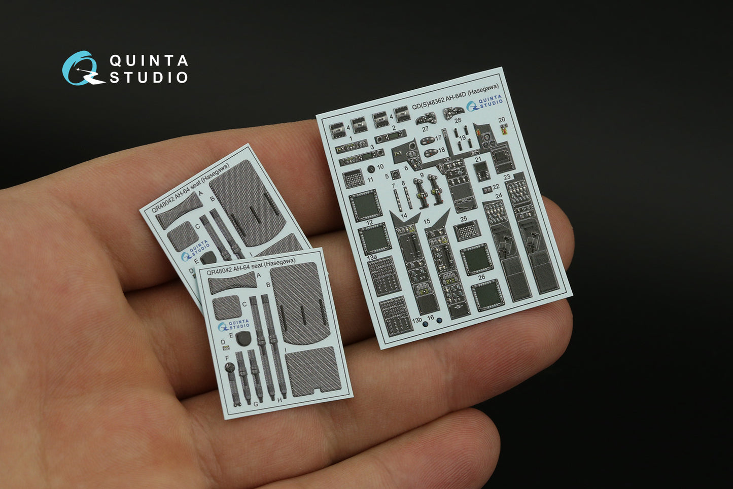 Quinta Studio QD48362 1:48 AH-64D 3D-Printed & coloured Interior on decal paper