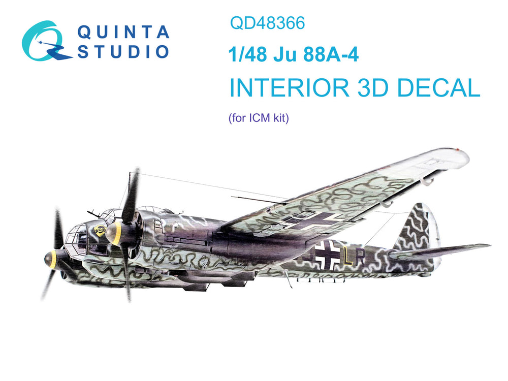 Quinta Studio QD48366 1:48 Ju-88A-4 3D Interior Decal