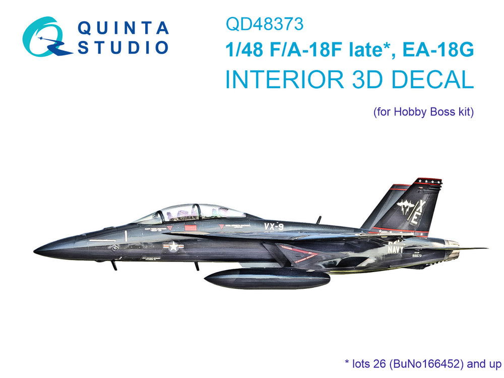 Quinta Studio QD48373 1:48 F/A-18F Late / EA-18G 3D Interior Decal