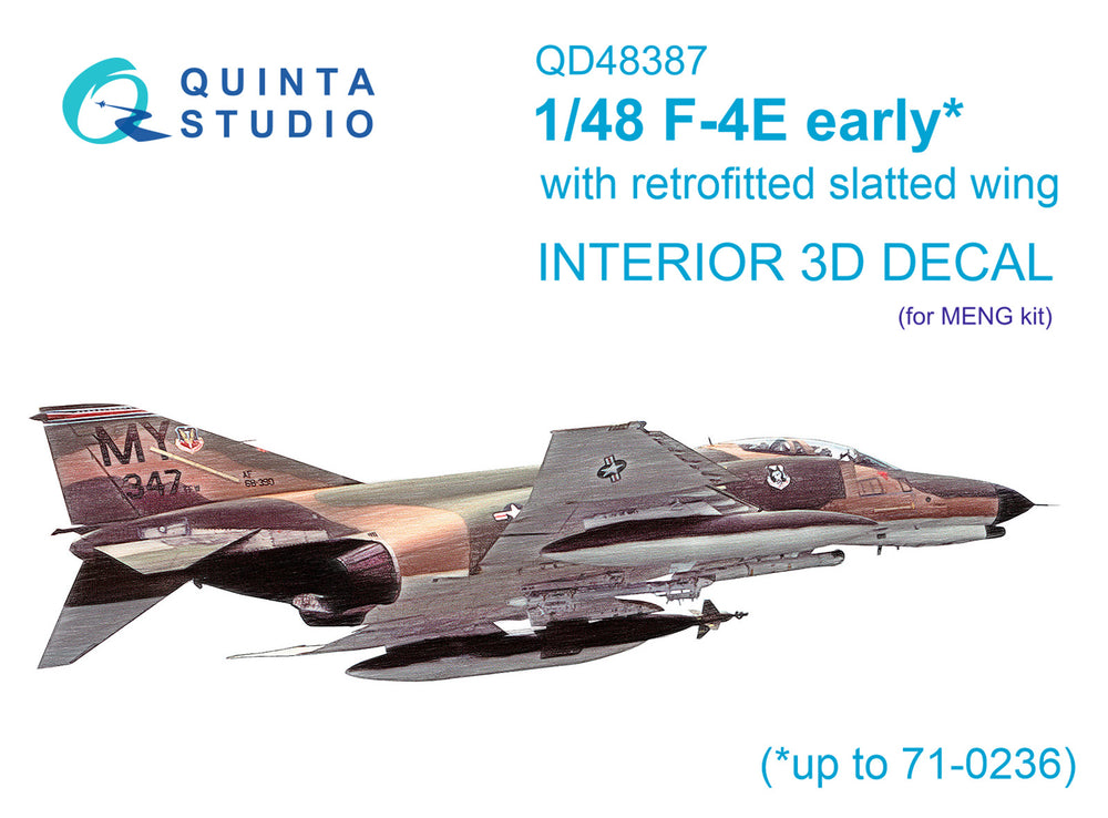 Quinta Studio QD48387 1:48 F-4E Phantom Early Slatted 3D Interior