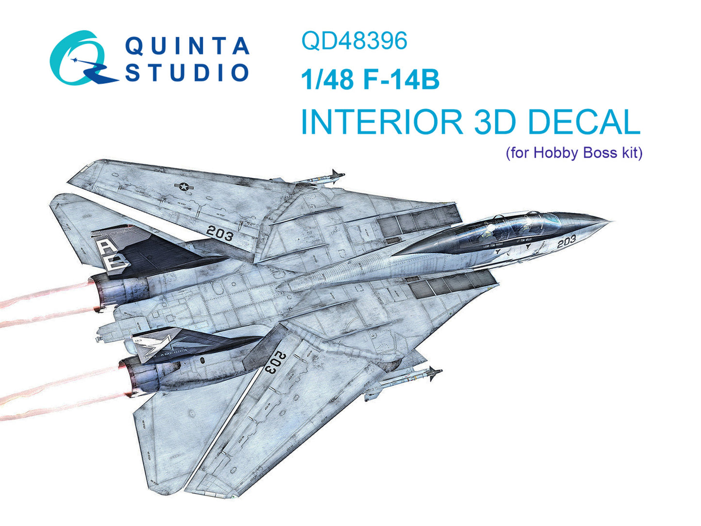 Quinta Studio QD48396 1:48 F-14B Tomcat 3D Interior Decal