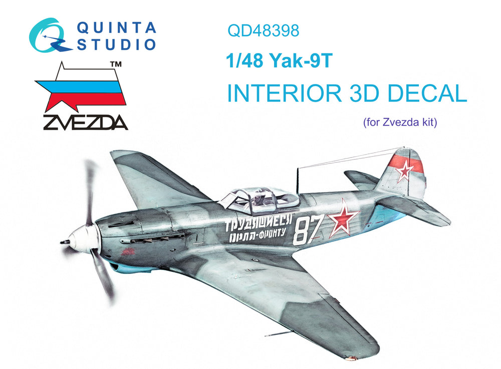 Quinta Studio QD48398 1:48 Yak-9T 3D Interior Decal