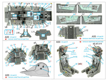 Quinta Studio QD48404 1:48 Grumman F-14B 3D-Printed Interior Decals