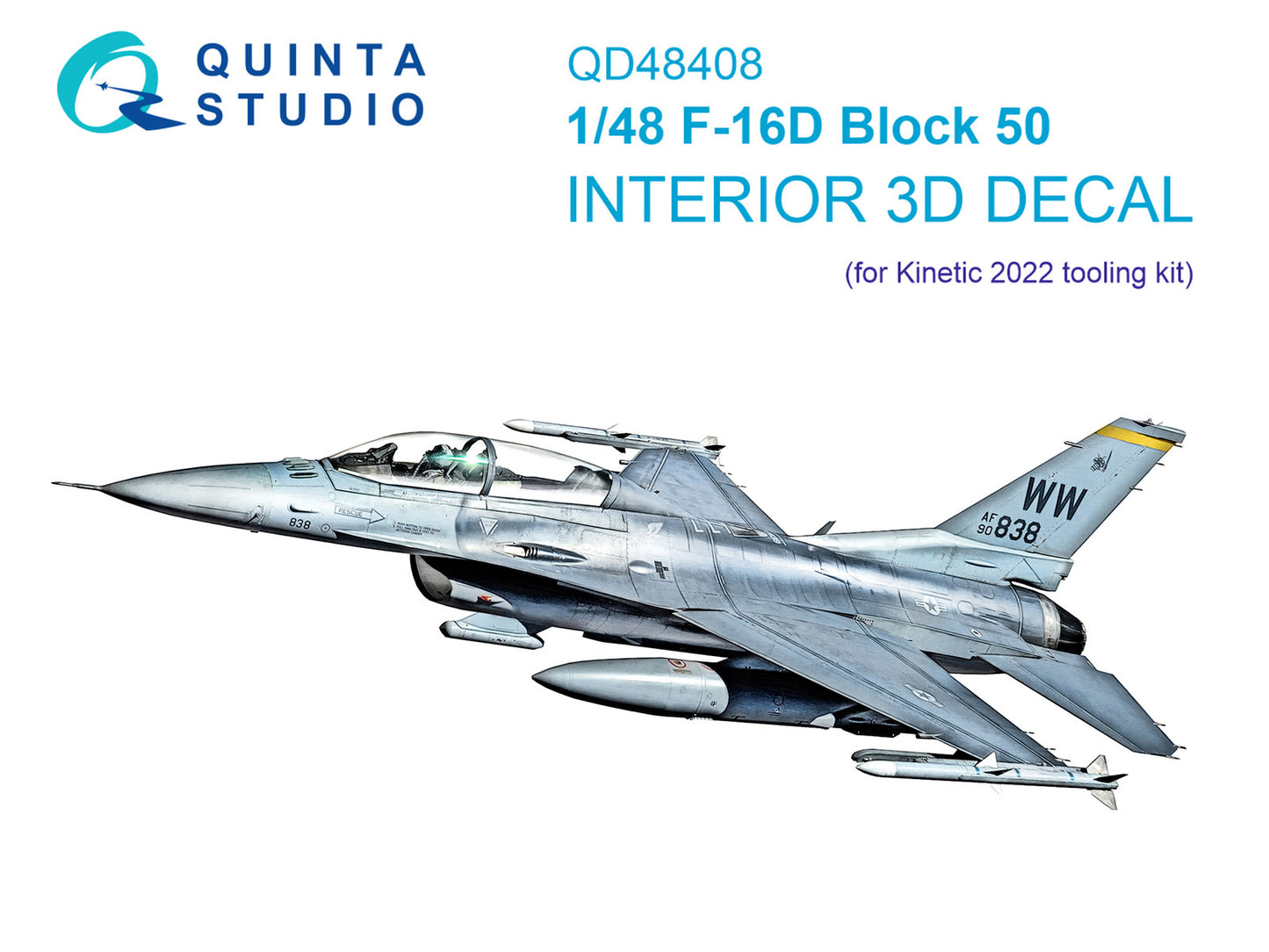Quinta Studio QD48408 1:48 F-16D Block 50 3D Interior Decal