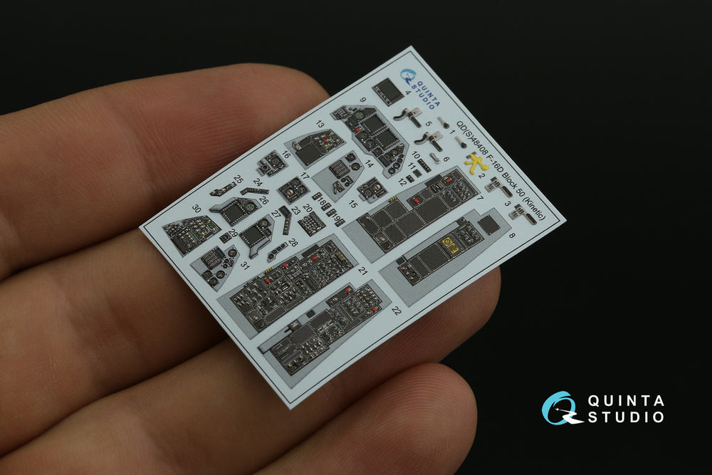 Quinta Studio QD48408 1:48 F-16D Block 50 3D Interior Decal
