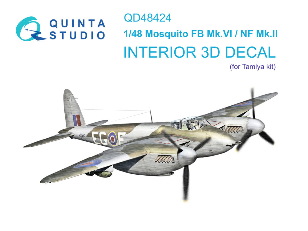 Quinta Studio QD48424 1:48 Mosquito FB Mk.VI/NF Mk.II 3D Interior