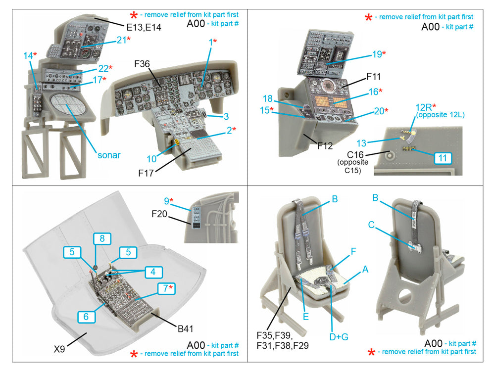Quinta Studio QD48429 1:48 Sea King HAS.1 3D Interior Decal