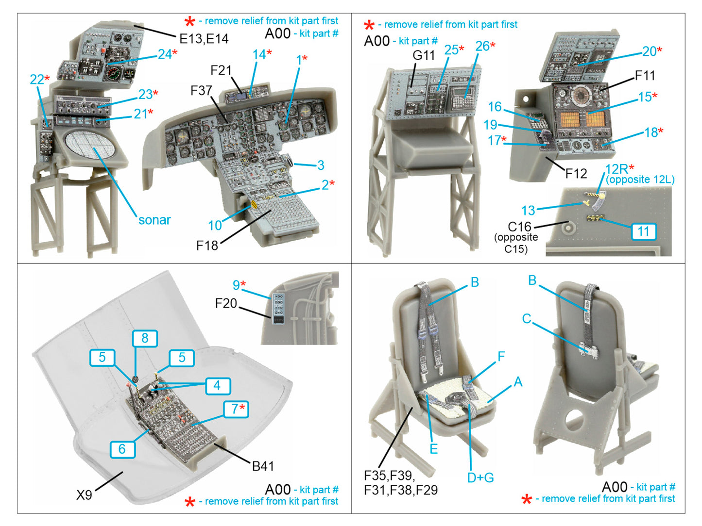 Quinta Studio QD48430 1:48 Sea King HAS.5 3D Interior Decal
