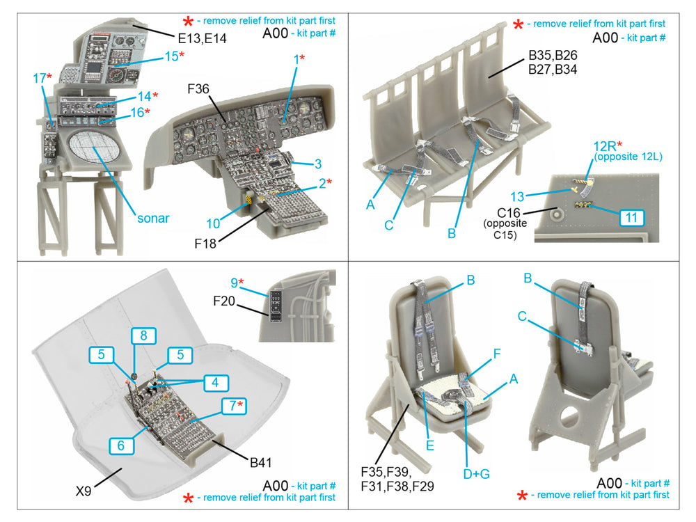Quinta Studio QD48431 1:48 Sea King HU.5 3D Interior Decal