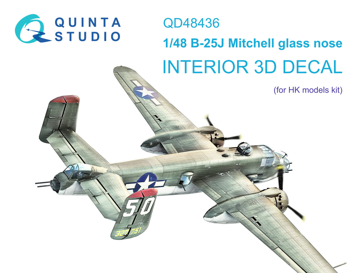 Quinta Studio QD48436 1:48 B-25J Mitchell Glass Nose 3D Interior
