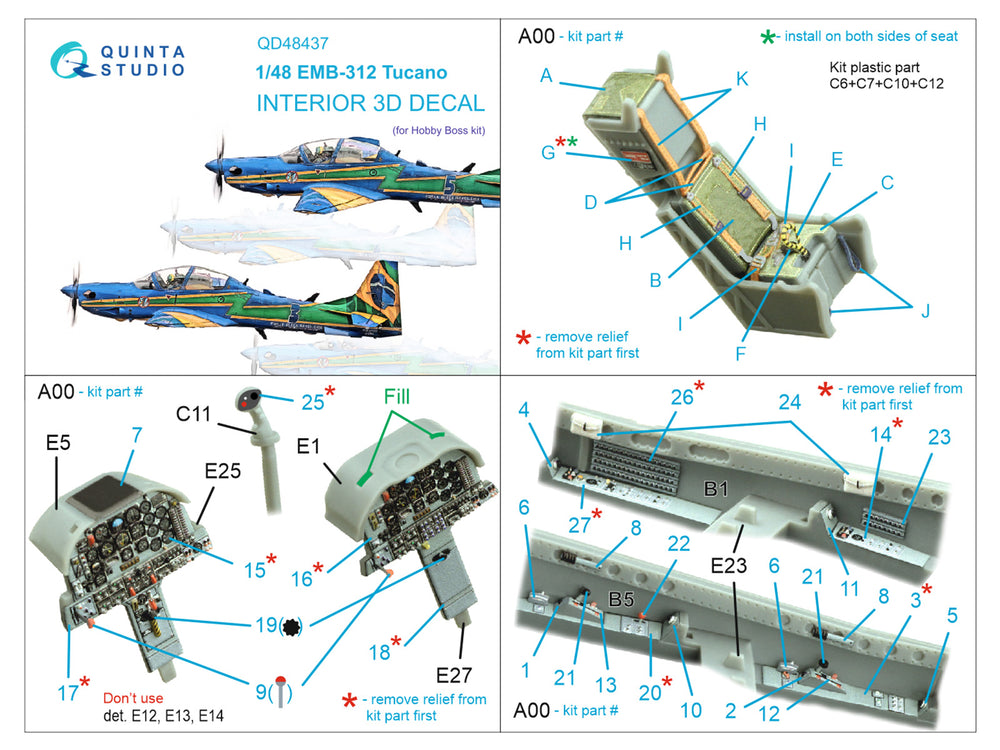 Quinta Studio QD48437 1:48 Embraer EMB-312 Tucano