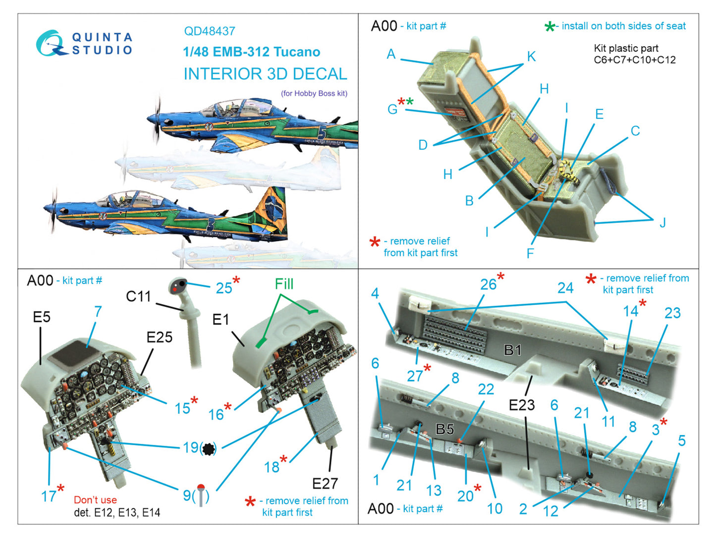 Quinta Studio QD48437 1:48 Embraer EMB-312 Tucano