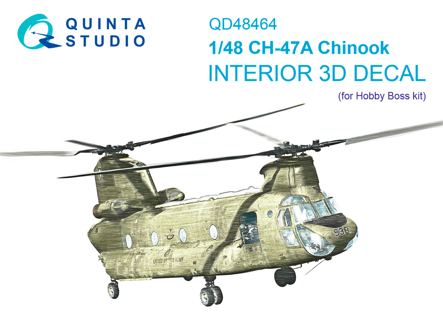 Quinta Studio QD48464 1:48 Boeing CH-47A 3D-Printed Interior Decals