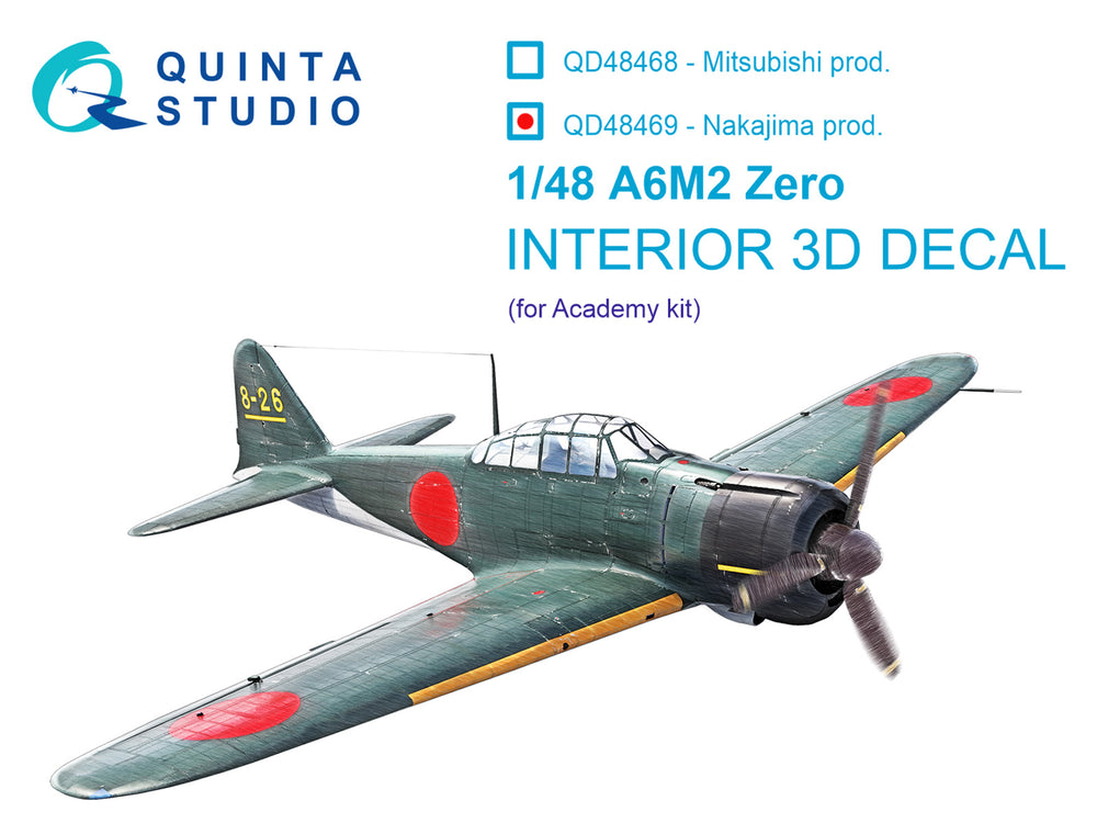 Quinta Studio QD48469 1:48 Mitsubishi A6M2 Zero