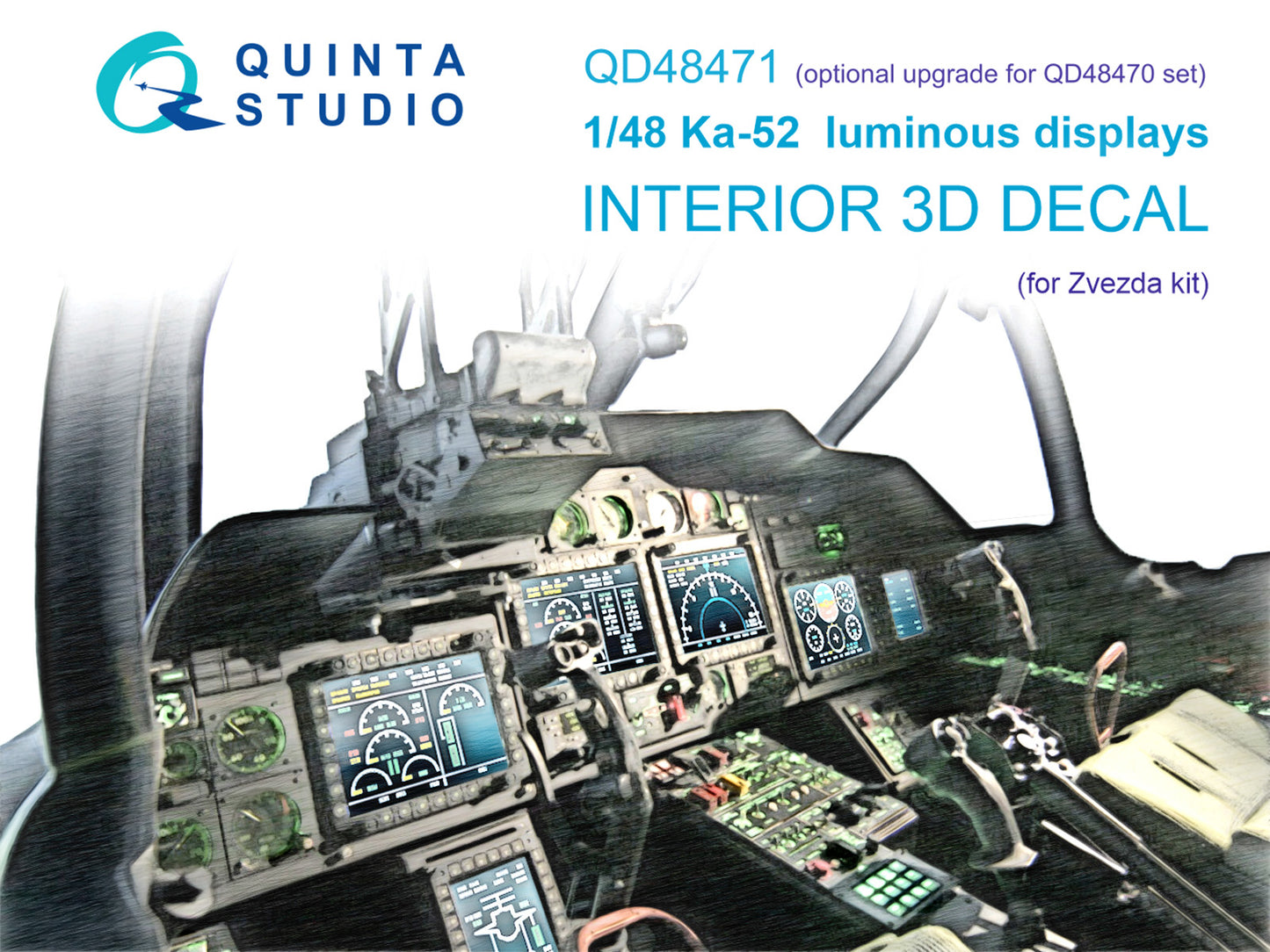 Quinta Studio QD48471 1:48 Kamov Ka-52 luminous displays for QD48470/QDS-48470