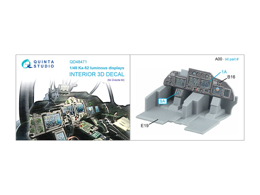 Quinta Studio QD48471 1:48 Kamov Ka-52 luminous displays for QD48470/QDS-48470