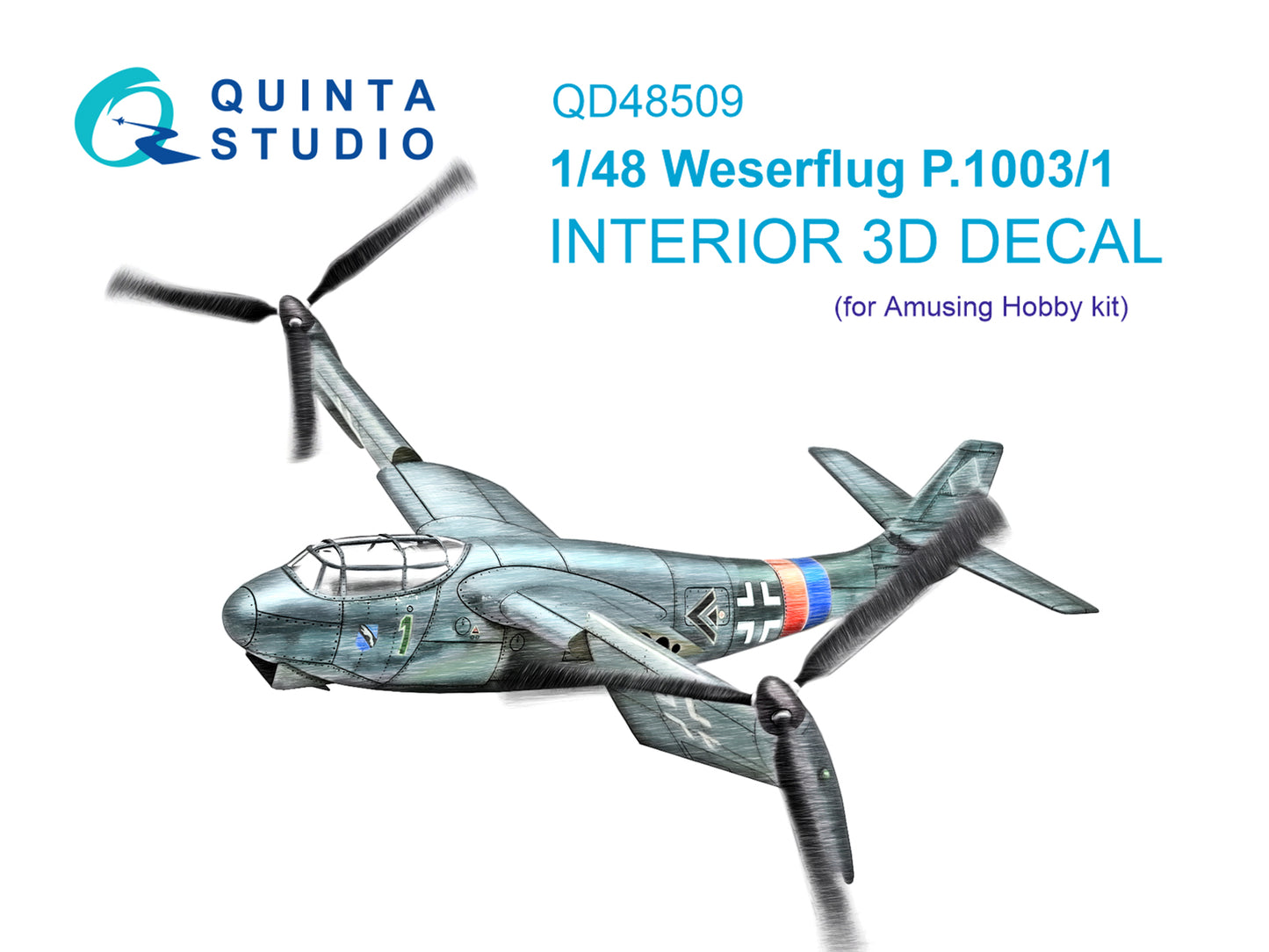 Quinta Studio QD48509 1:48 Weserflug P.1003/1 WWII German VTOL