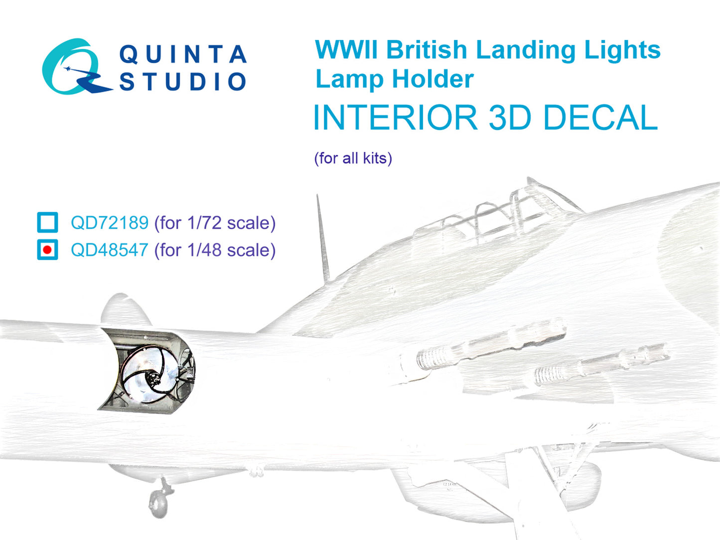 Quinta Studio QD48547 1:48 British Landing Light Holder 3D Interior