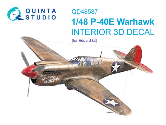 Quinta Studio QD48587 1:48 P-40E Warhawk 3D Interior Decal