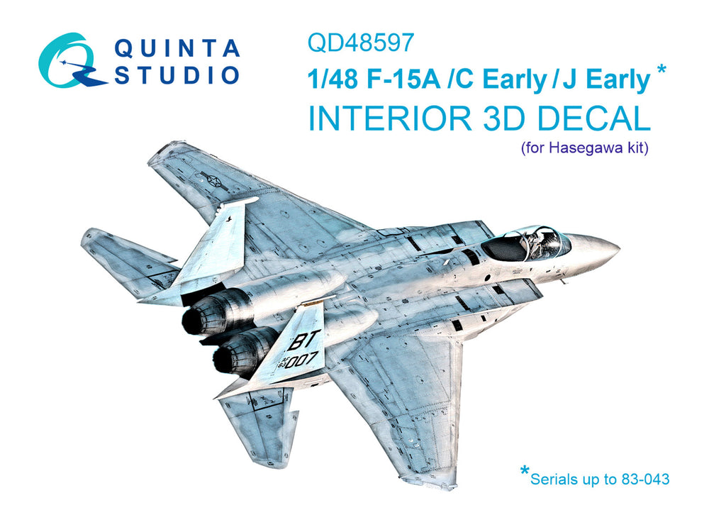 Quinta Studio QD48597 1:48 F-15A/C/J Eagle Early 3D Interior Decal