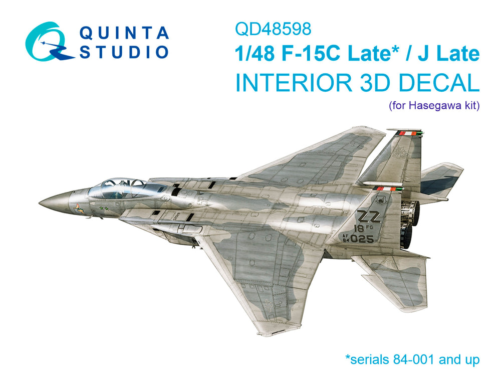 Quinta Studio QD48598 1:48 F-15C/J Eagle Late 3D Interior Decal