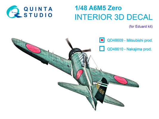 Quinta Studio QD48609 1:48 Mitsubishi A6M5 Zero