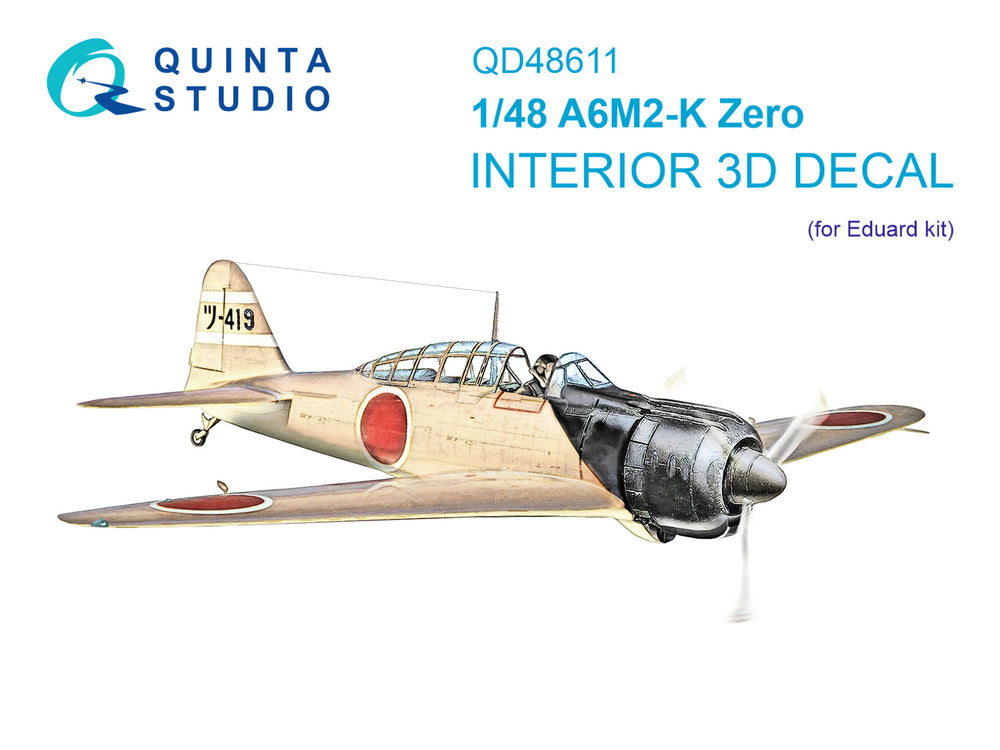 Quinta Studio QD48611 1:48 A6M2-K Zero 3D Interior Decal