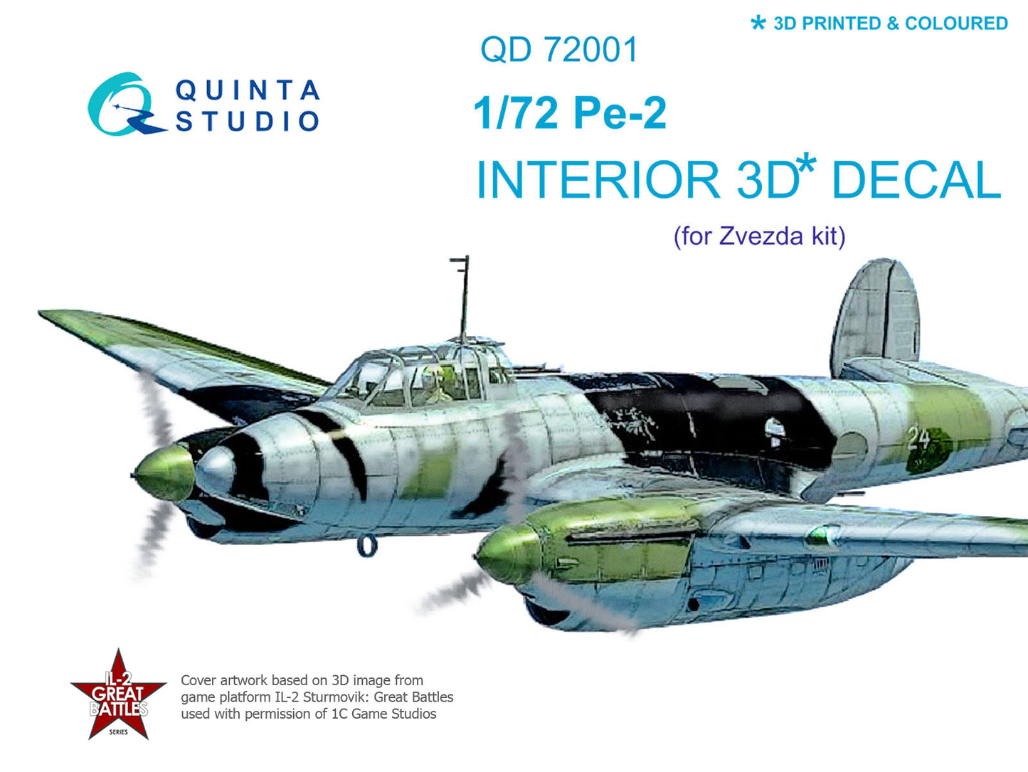 Quinta Studio QD72001 1:72 Petlyakov Pe-2 3D-Printed Interior Decals