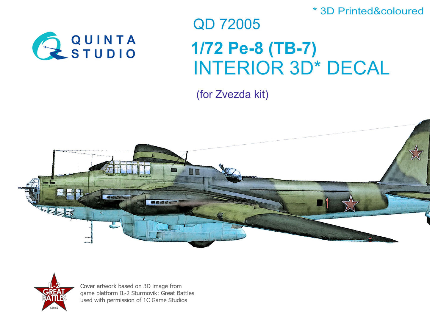 Quinta Studio QD72005 1:72 Pe-8 (TB-7) 3D Interior Decal