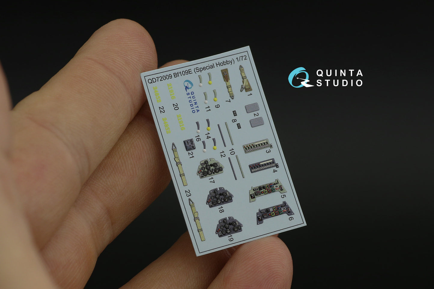 Quinta Studio QD72009 1:72 Bf-109E 3D Interior Decal