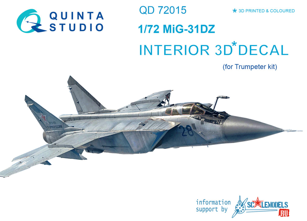 Quinta Studio QD72015 1:72 MiG-31DZ 3D Interior Decal