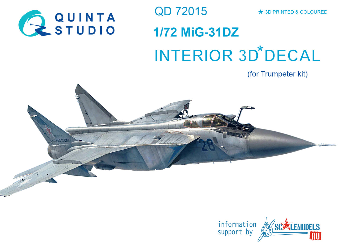 Quinta Studio QD72015 1:72 MiG-31DZ 3D Interior Decal