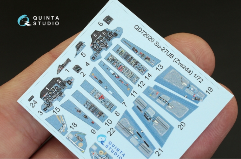 Quinta Studio QD72020 1:72 Sukhoi Su-27UB 3D-Printed Interior Decals