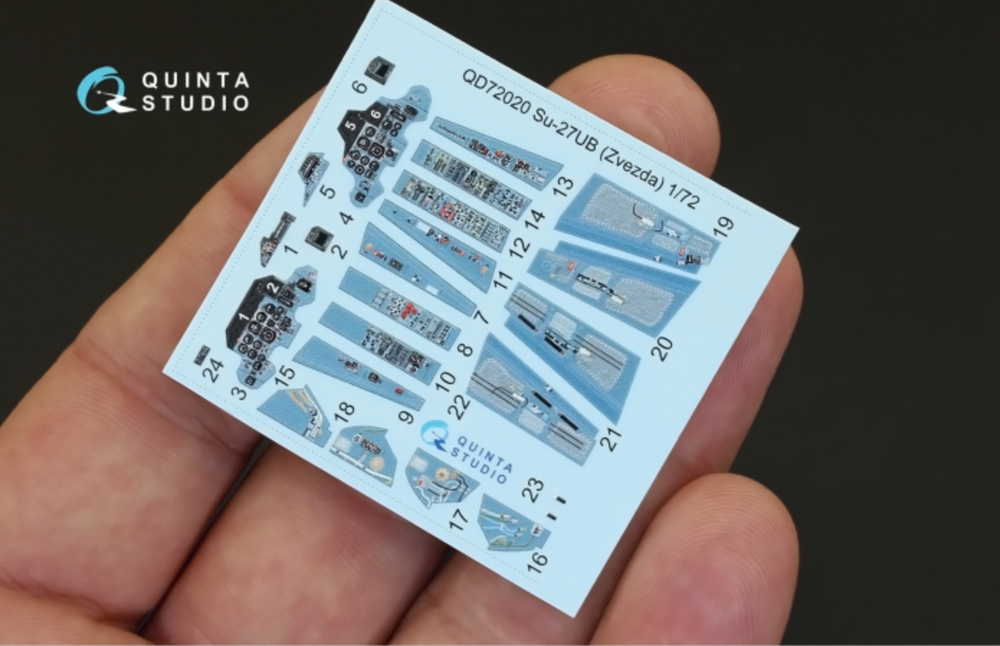 Quinta Studio QD72020 1:72 Sukhoi Su-27UB 3D-Printed Interior Decals