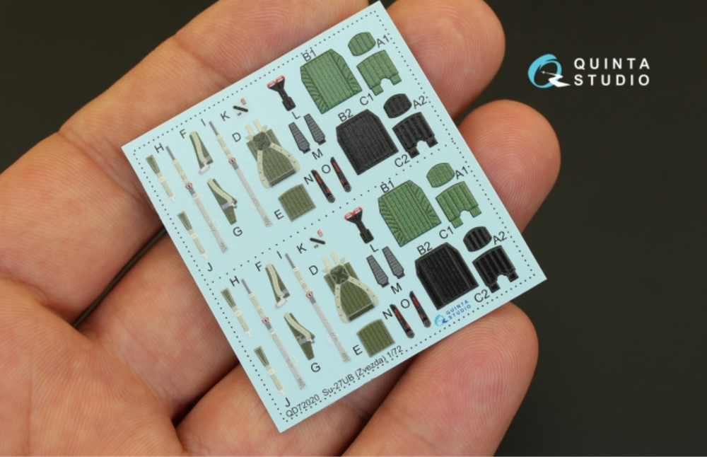 Quinta Studio QD72020 1:72 Sukhoi Su-27UB 3D-Printed Interior Decals