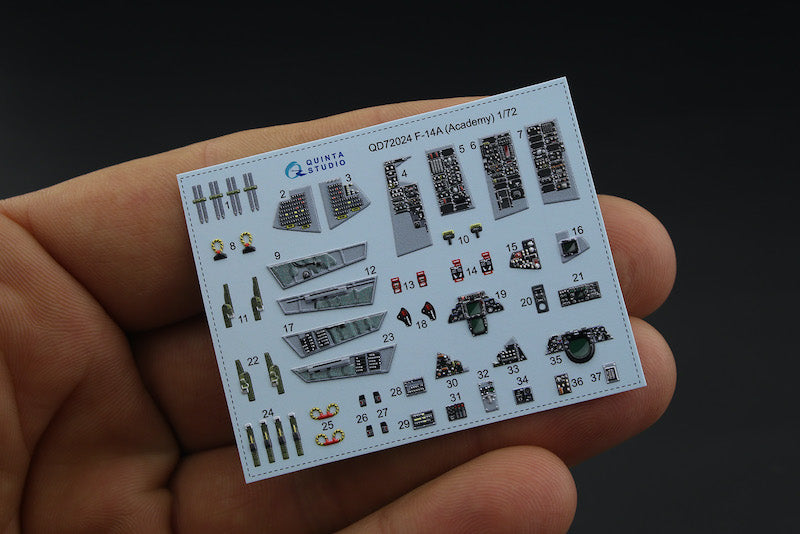 Quinta Studio QD72024 1:72 F-14A Tomcat 3D Interior Decal