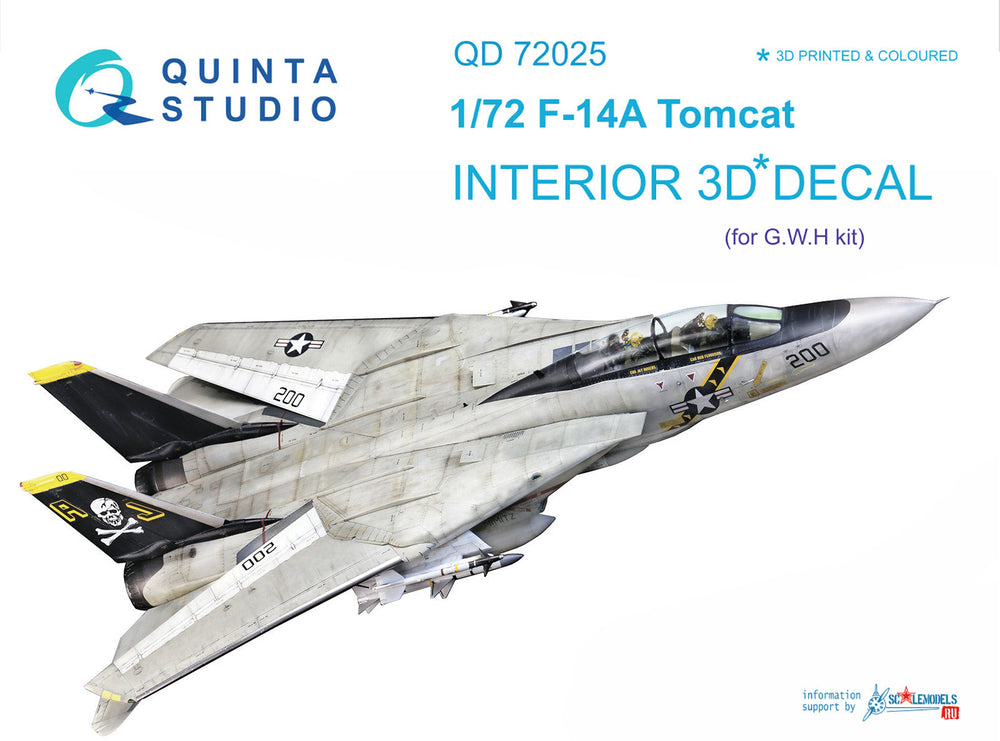 Quinta Studio QD72025 1:72 F-14A Tomcat 3D Interior Decal