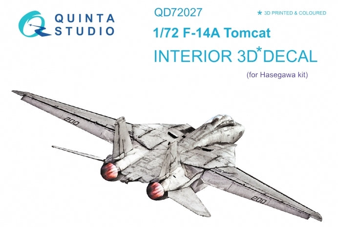 Quinta Studio QD72027 1:72 F-14A Tomcat 3D Interior Decal