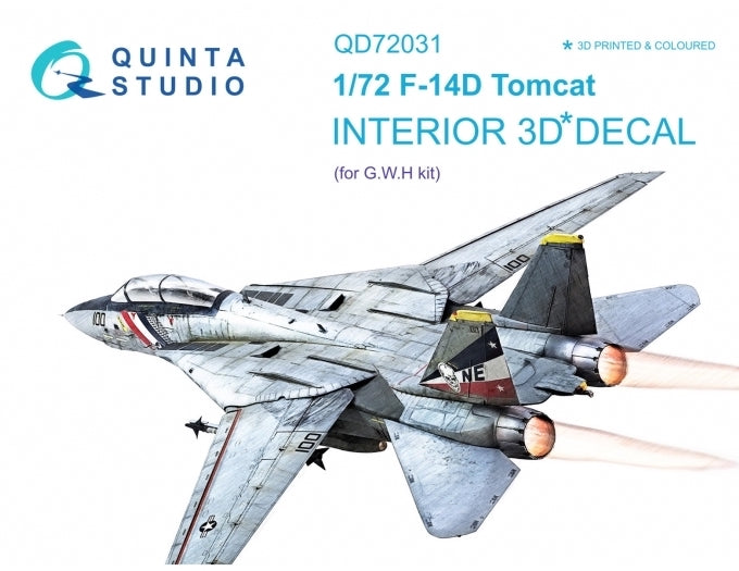 Quinta Studio QD72031 1:72 F-14D Tomcat 3D Interior Decal
