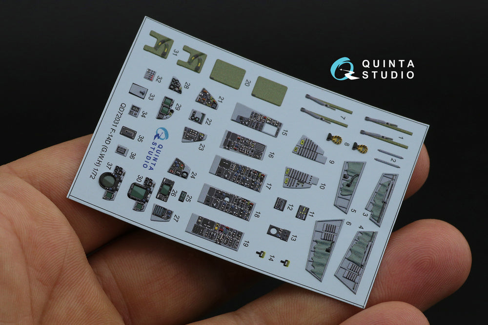 Quinta Studio QD72031 1:72 F-14D Tomcat 3D Interior Decal