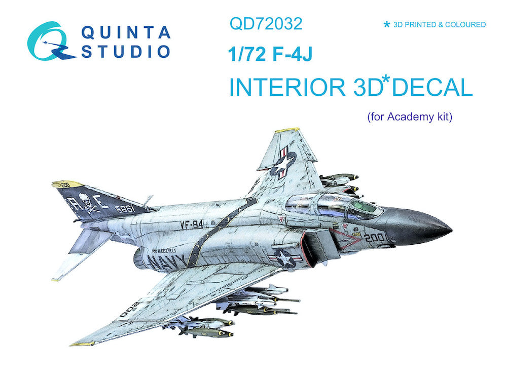 Quinta Studio QD72032 1:72 F-4J Phantom 3D Interior Decal