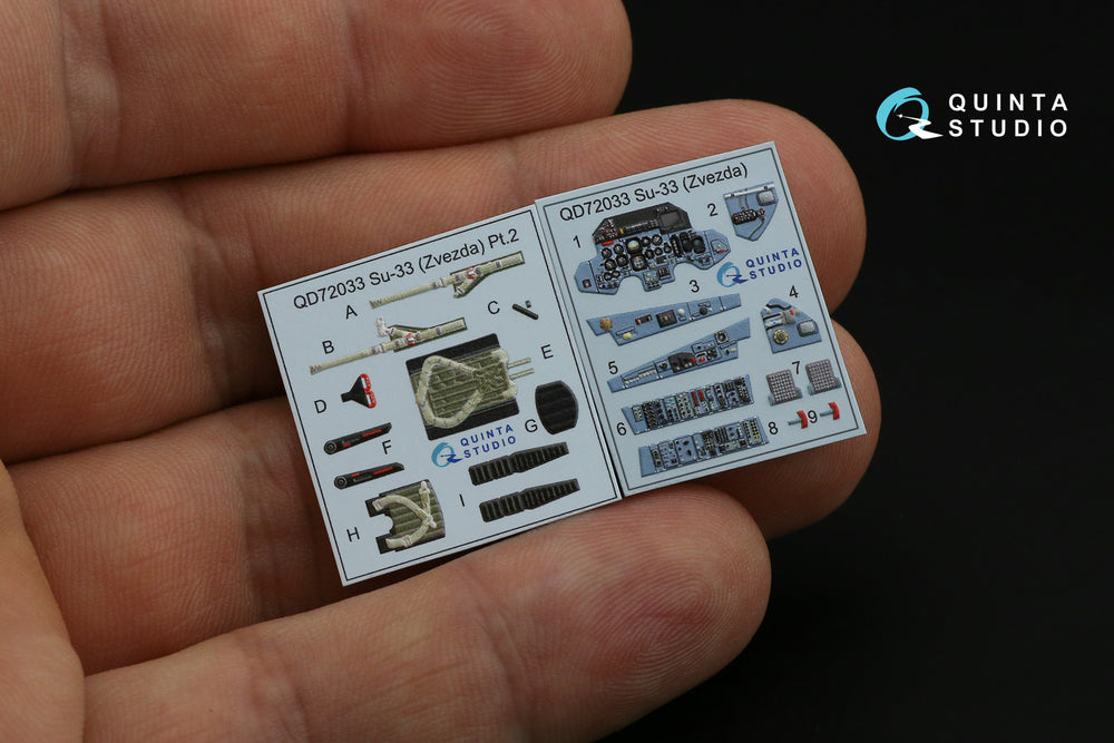 Quinta Studio QD72033 1:72 Sukhoi Su-33 3D-Printed Interior Decals