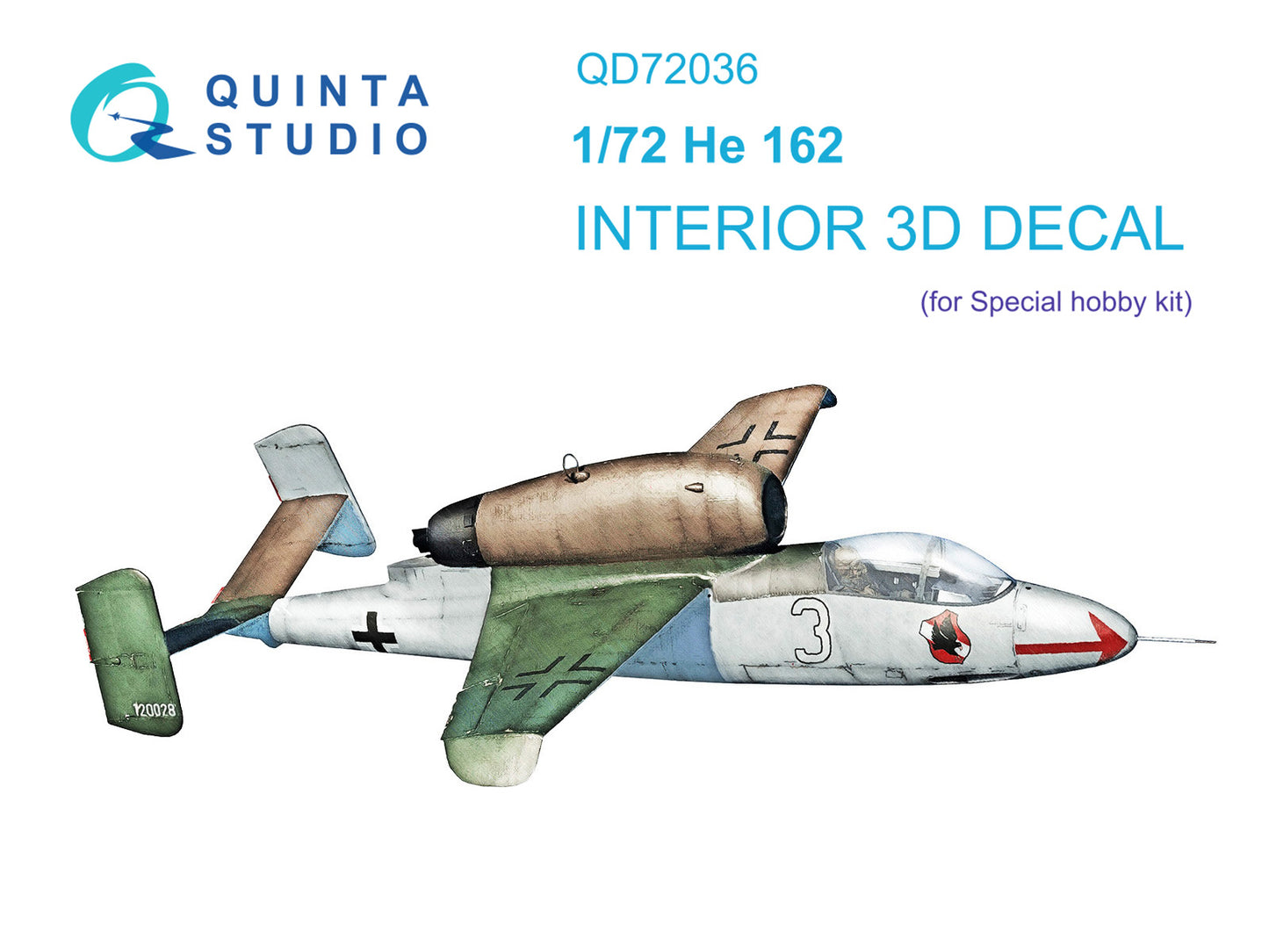 Quinta Studio QD72036 1:72 Heinkel He-162 3D-Printed Interior Decals