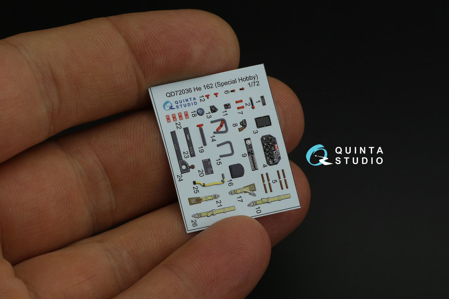 Quinta Studio QD72036 1:72 Heinkel He-162 3D-Printed Interior Decals