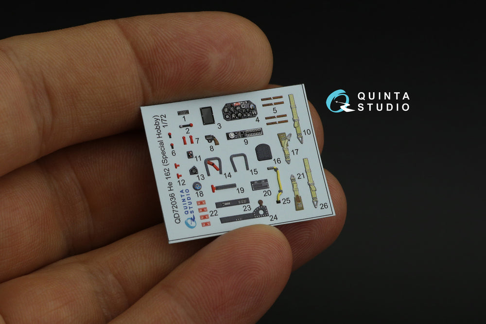 Quinta Studio QD72036 1:72 Heinkel He-162 3D-Printed Interior Decals