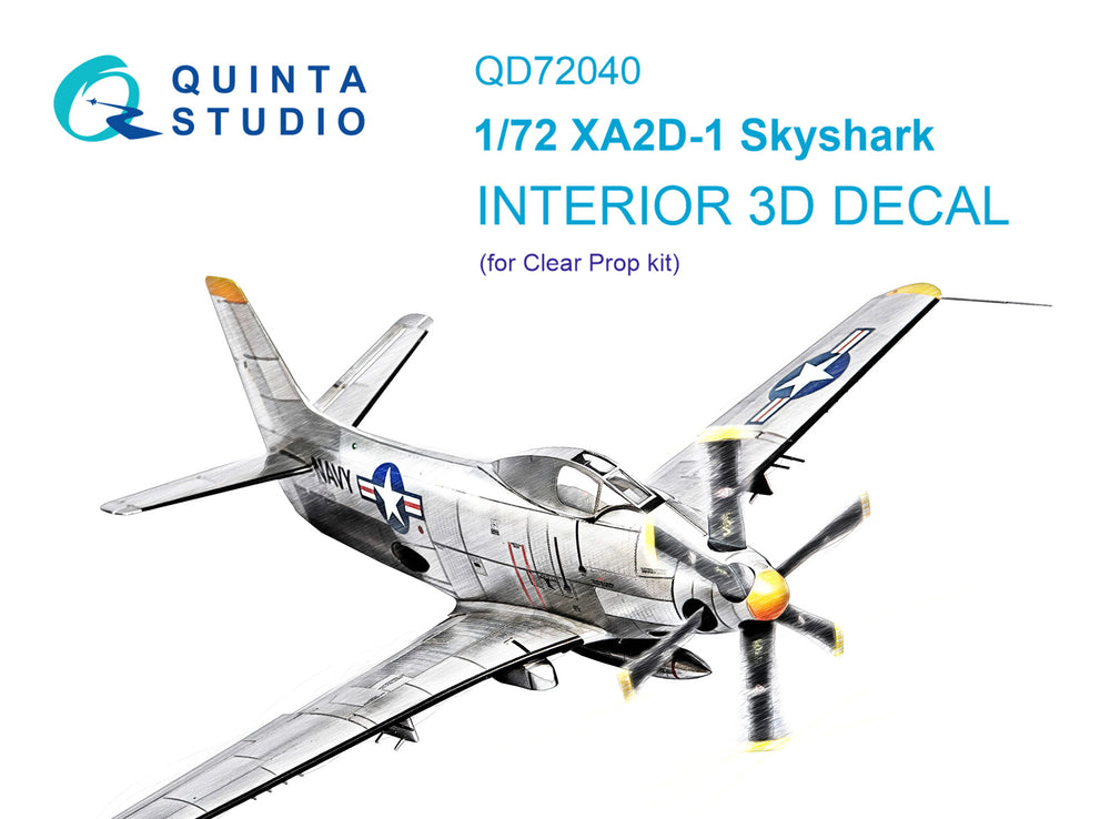 Quinta Studio QD72040 1:72 XA2D-1 Skyshark 3D Interior Decal